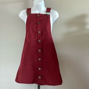 Harper Heritage Maroon Overall Mini Dress